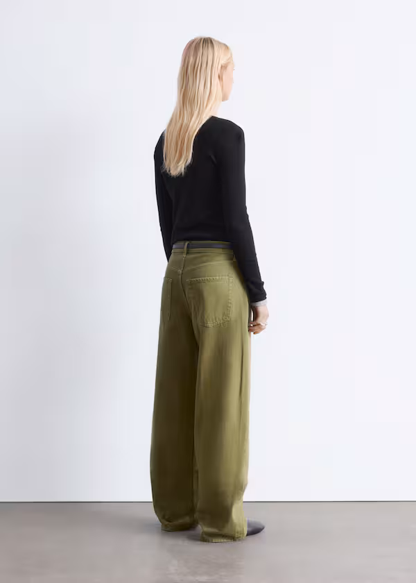 Топ с длинным рукавом в рубчик