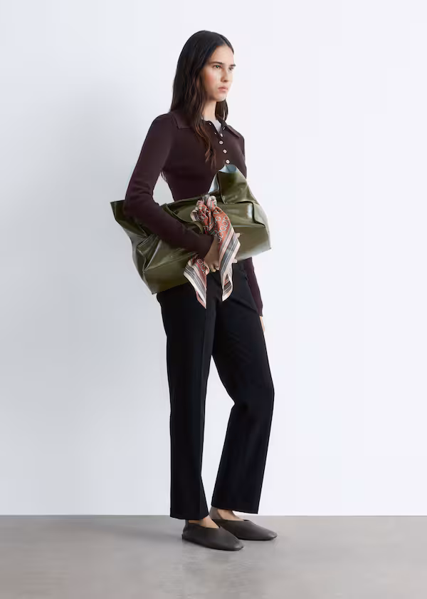 Поло из мериносовой шерсти в рубчик