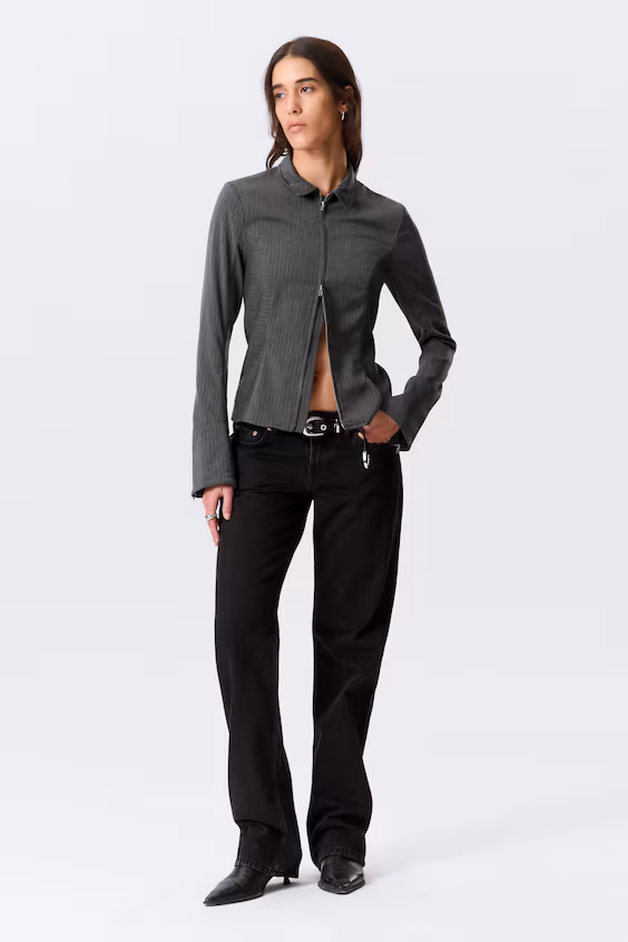 Рубашка со сверху застегивающейся молнией и длинным рукавом