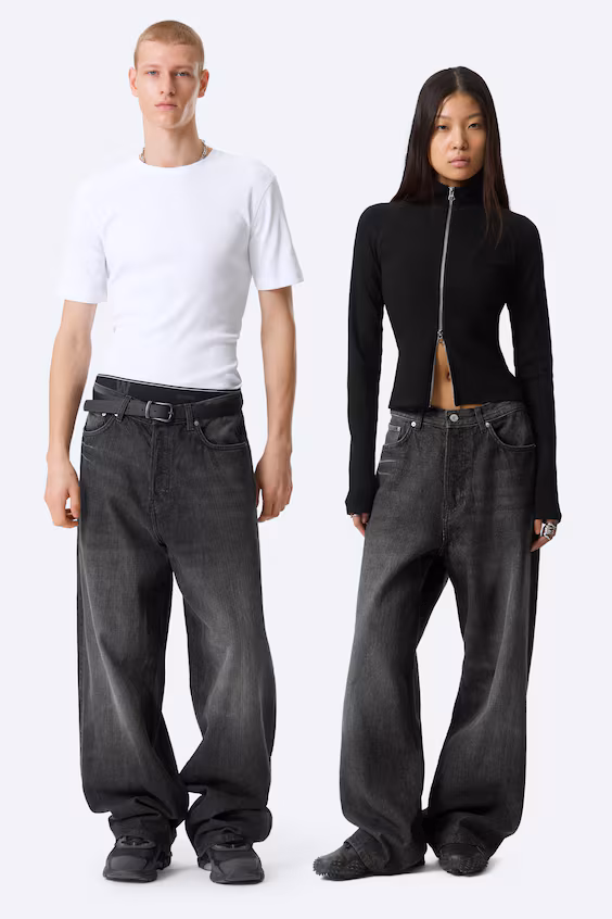 Джинсы унисекс свободного кроя с завышенной посадкой astro mid rise loose baggy leg