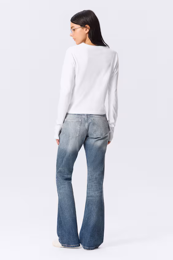 Топ с узким силуэтом из хлопка с длинным рукавом