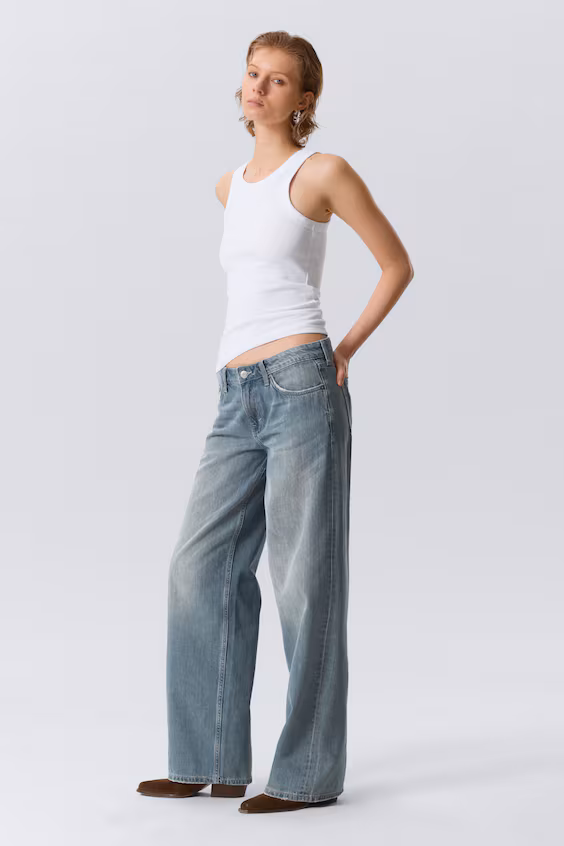 Широкие джинсы с низкой талией ample