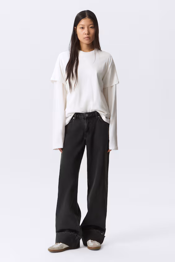 Джинсы свободного кроя с низкой посадкой и широкими брючинами