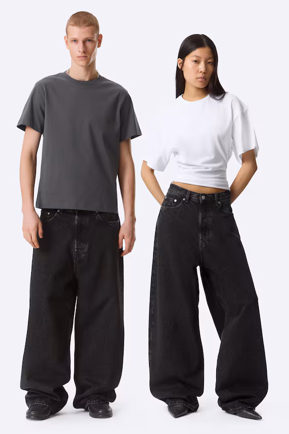 Джинсы astro средней посадки и широкими штанинами из искусственной кожи