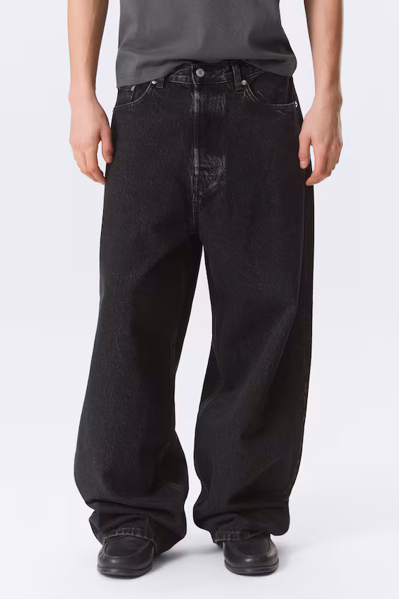 Джинсы astro средней посадки и широкими штанинами из искусственной кожи