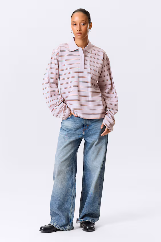 Поло из хлопка с длинным рукавом