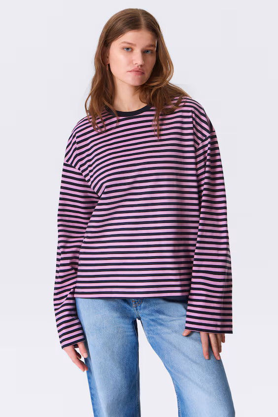 Футболка с длинным рукавом из хлопка