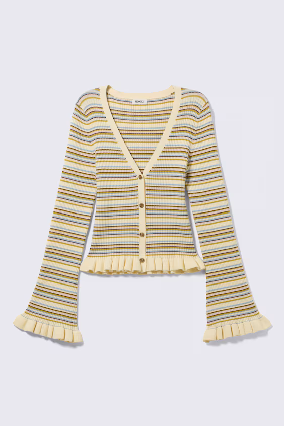 Кардиган из тонкой вязаной ткани с вырезом лодочкой