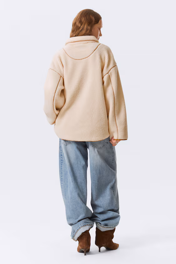 Теплый флисовый релаксированный пиджак