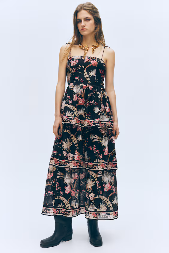 Платье из смеси льна с оборками