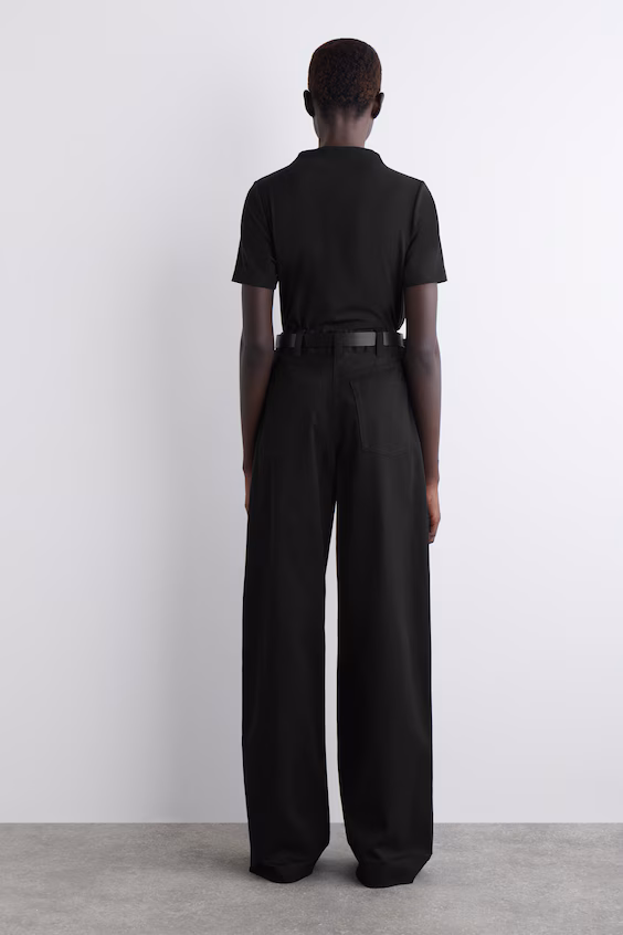 Брюки из хлопка с широкими штанинами