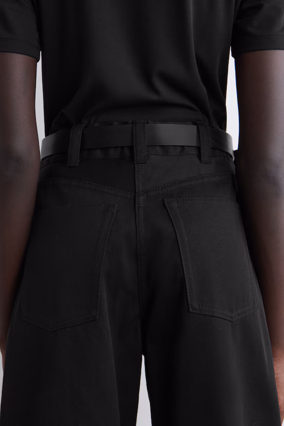 Брюки из хлопка с широкими штанинами