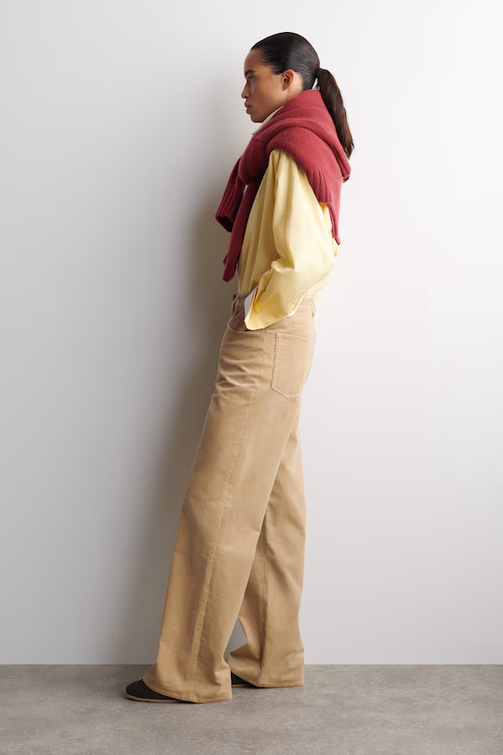 Брюки из вельвета прямого кроя