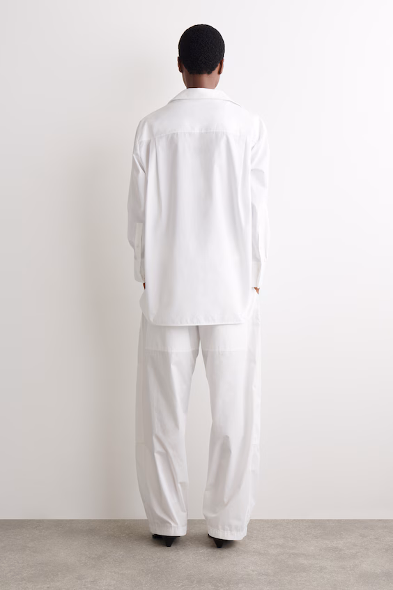 Брюки из хлопка с вставками и складками