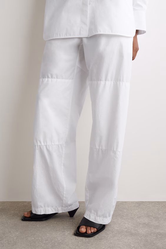 Брюки из хлопка с вставками и складками