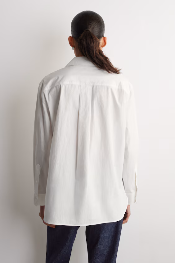 Рубашка из хлопка пима с накладным воротником