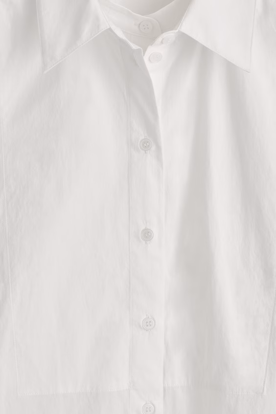 Рубашка из хлопка пима с накладным воротником