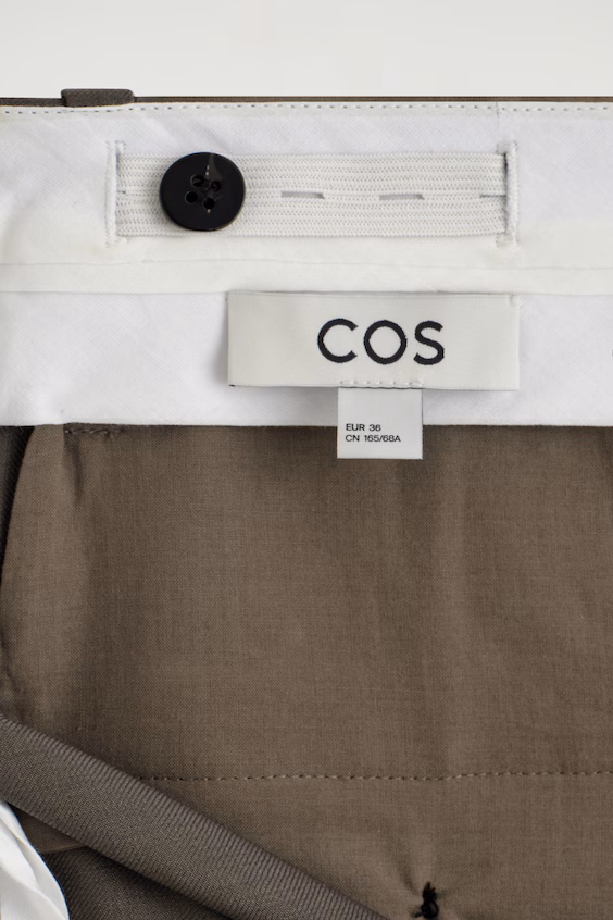 Брюки-чино в меланжевой шерсти, прямого кроя