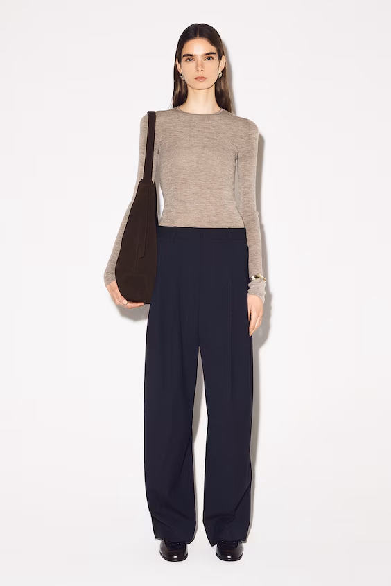 Топ с длинным рукавом из мериносовой шерсти без швов