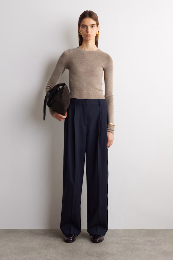 Топ с длинным рукавом из мериносовой шерсти без швов