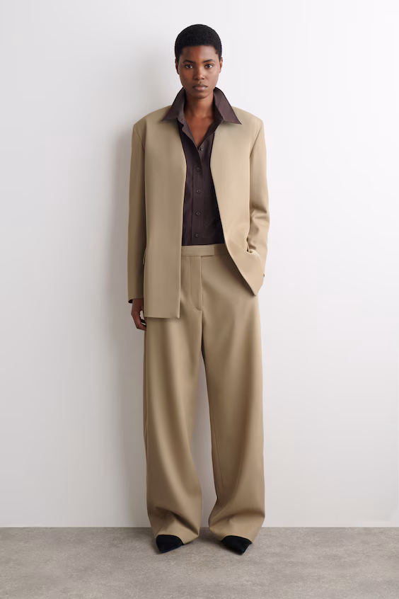 Пиджак из шерсти без воротника