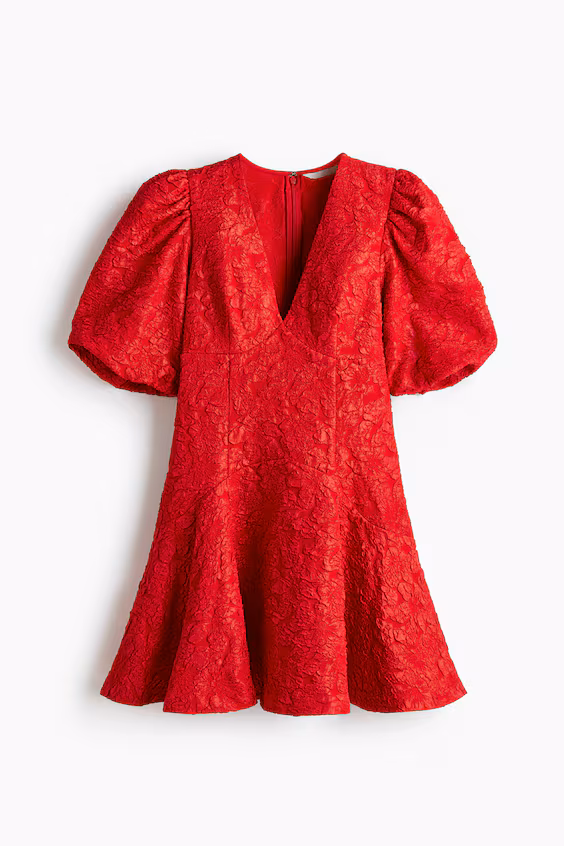 Платье с рукавами-буфы h&m