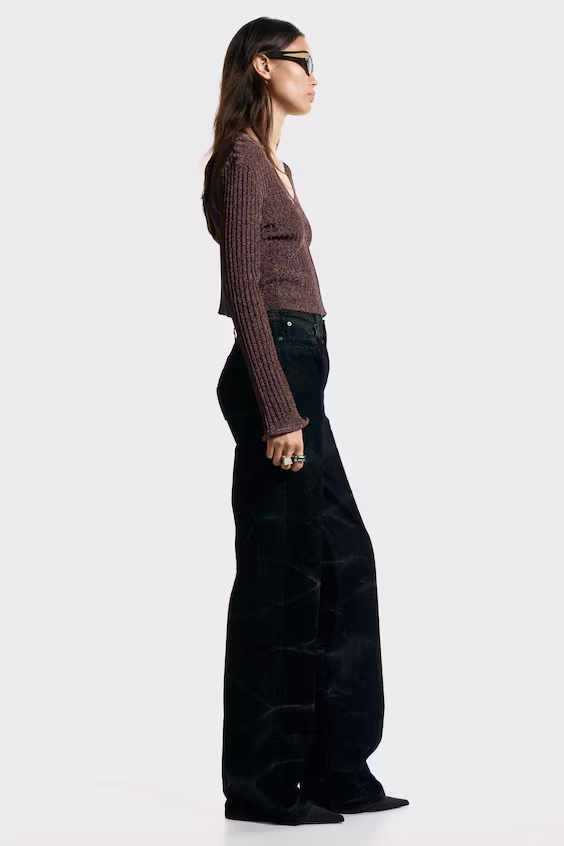 Блестящая свитер в рубчик h&m