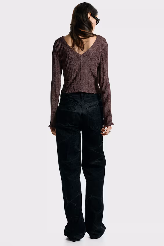 Блестящая свитер в рубчик h&m