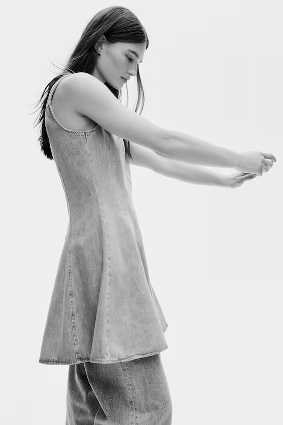 Платье из джинсы со скатертью