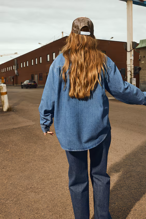 Oversize рубашка из джинсы