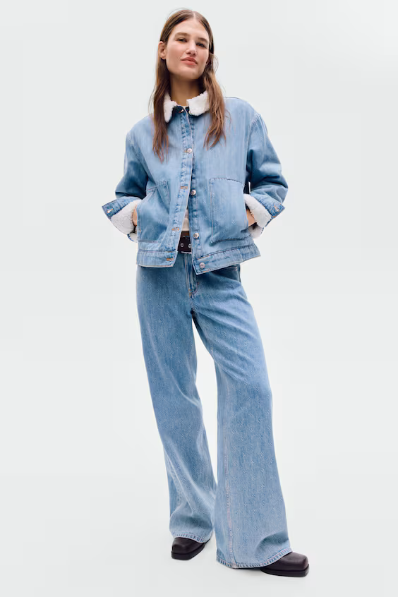 Джинсовая куртка с воротником