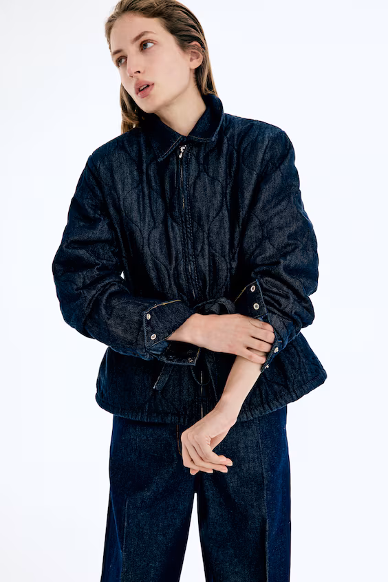 Стеганая джинсовая куртка