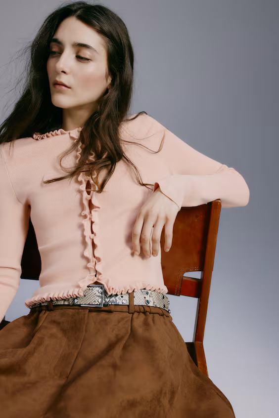 Кардиган с оборками