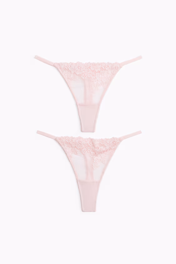 Пакет из 2 трусиков-стрингов из кружева