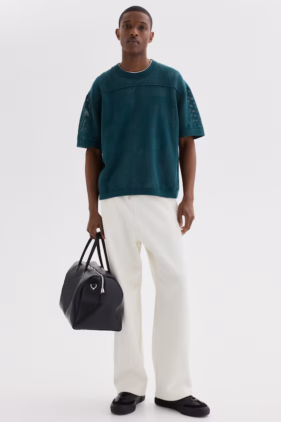 Футболка бокси из сетки с комфортной посадкой