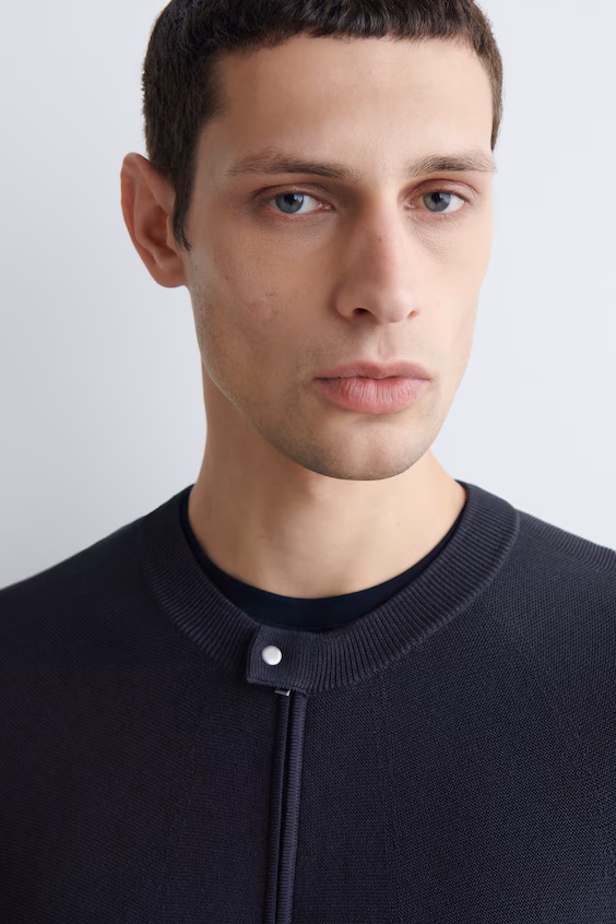 Кардиган из трикотажа с воротником типа рейсер