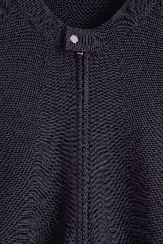 Кардиган из трикотажа с воротником типа рейсер