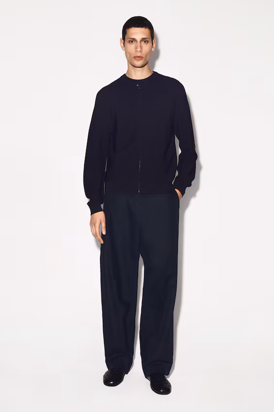 Кардиган из трикотажа с воротником типа рейсер