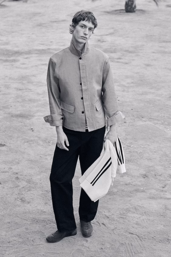 Рубашка из хлопка и льна с свободным кроем