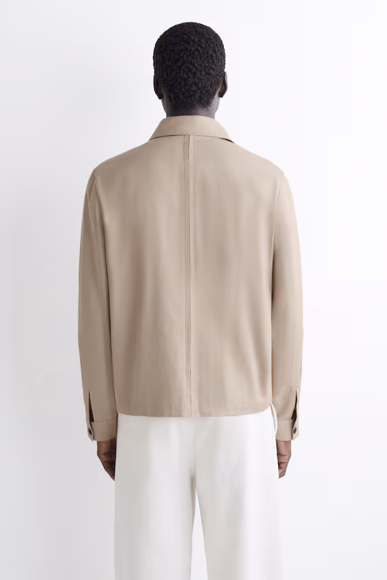 Рубашка из хлопка и льна с свободным кроем