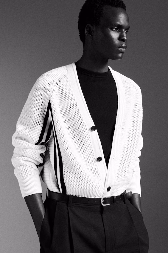 Кардиган из хлопка в полоску