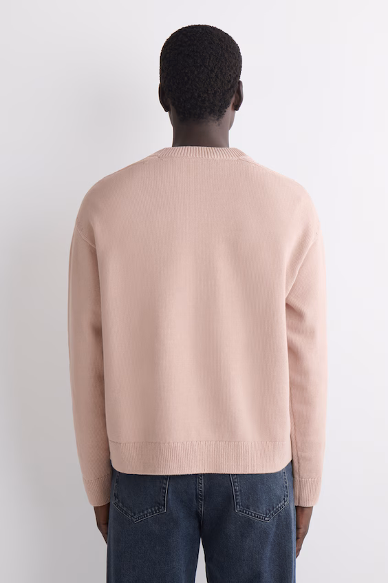 Пуловер из хлопкового трикотажа с круглым вырезом