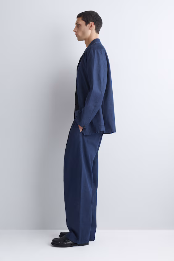 Джинсы из денима с поясом, свободного кроя и барабанной ногой