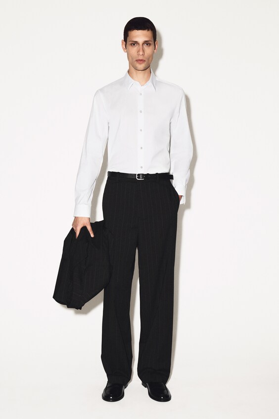 Рубашка силуэта regular из хлопковой поплиновой ткани