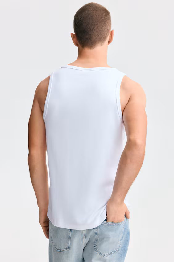 Топ без рукавов из рубчика slim fit