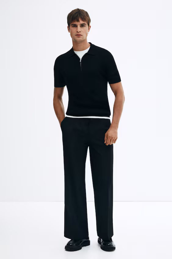 Поло slim fit с молнией