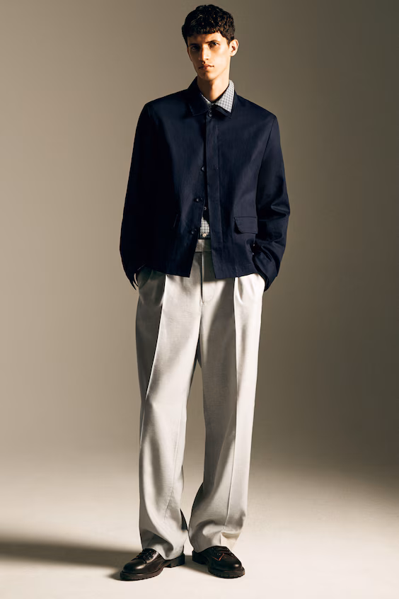 Широкие льняные брюки с поясом