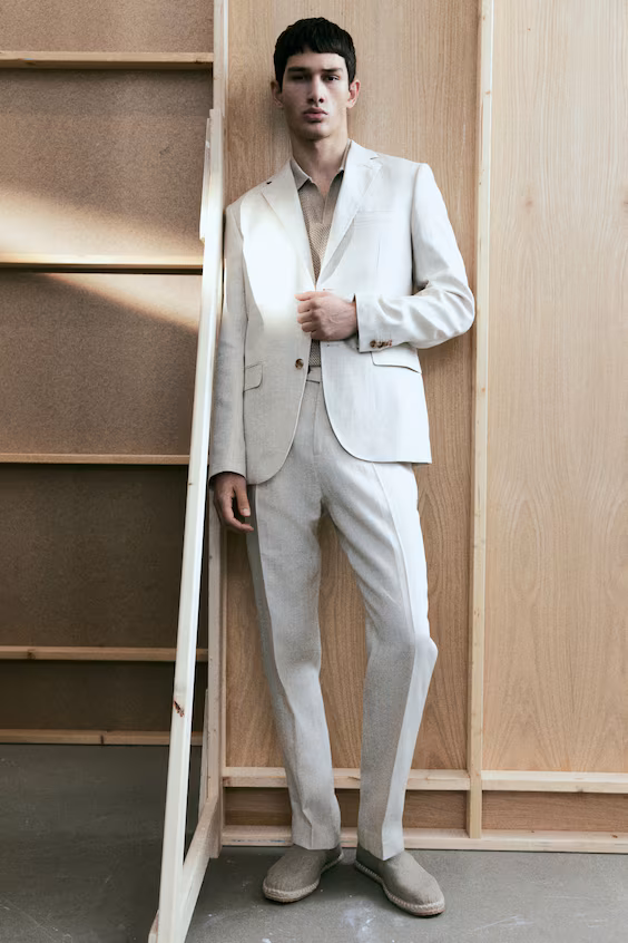 Классические брюки из смеси льна regular fit