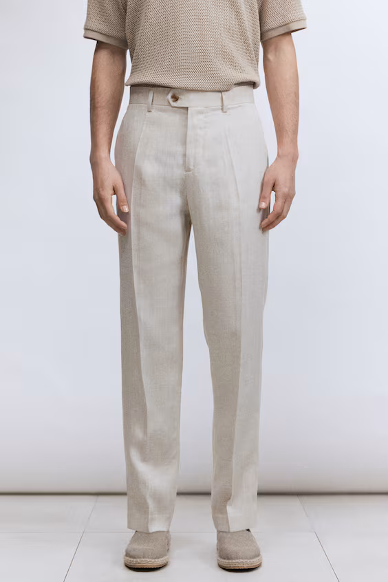 Классические брюки из смеси льна regular fit