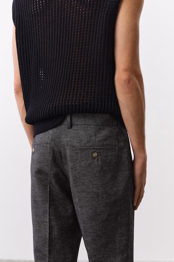 Брюки классические из смеси льна regular fit